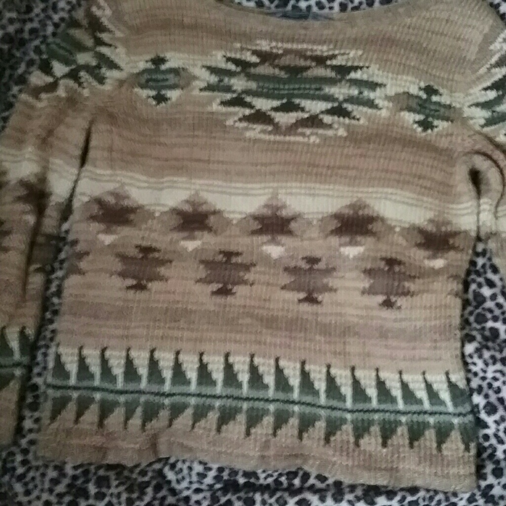 Knit 100% Cotton Tribal Sweater